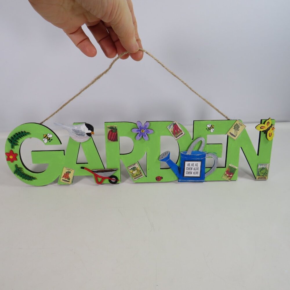 Wood GARDEN Gardening Themed Sign (dimensional)